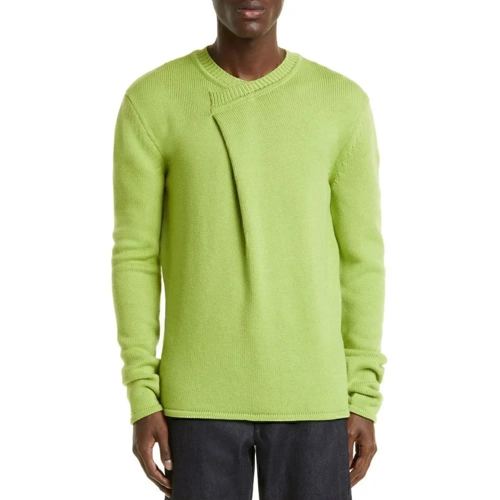 Bianca Saunders Tun Over Knit Jumper in Muted Lime